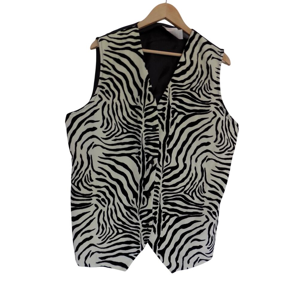 Roaman's zebra print vest womens size 16 XL